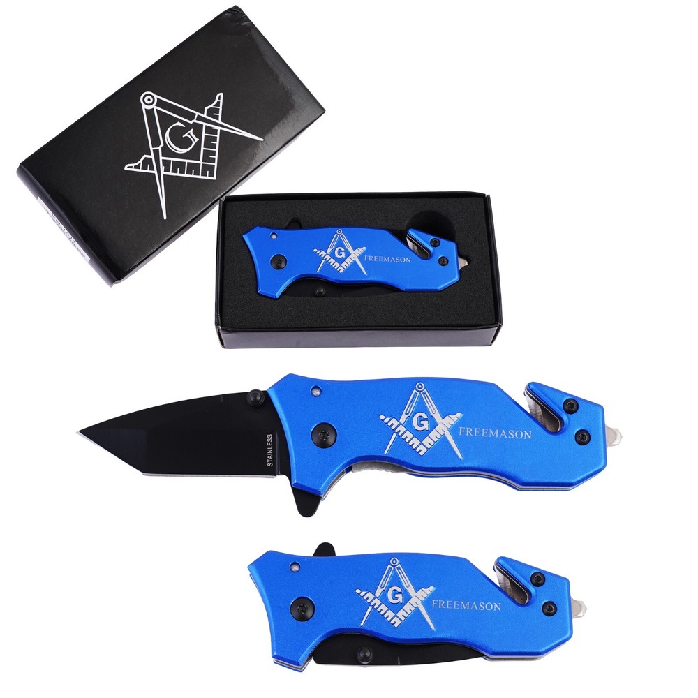 Masonic Folding Knife Expertly Crafted, Durable Tool with Engraved Masonic