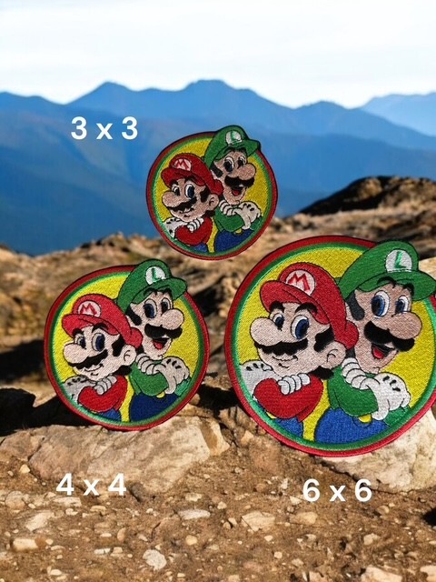 Mario/Luigi Embroidery Patch Multi Sizes