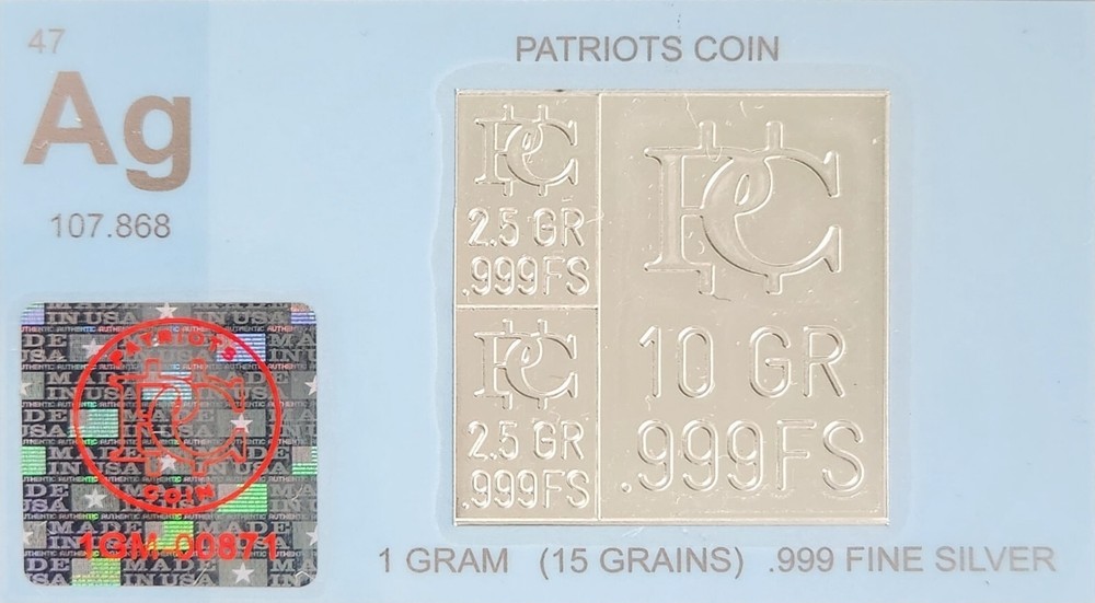 One Gram Silver Bars That Snap Apart (5 Pack)
