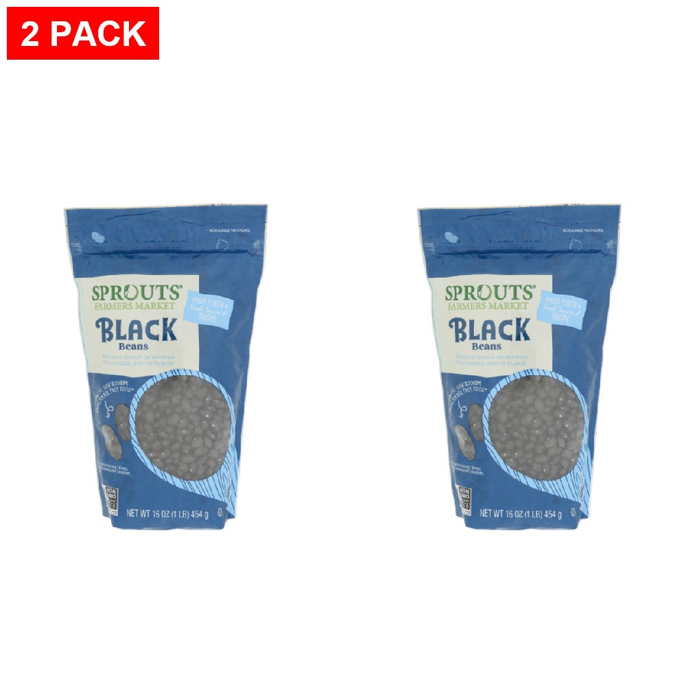 2 Pack - Sprouts Dry Black Beans 16 oz
