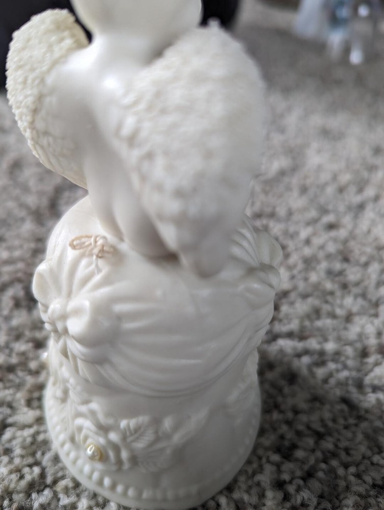 Cherub Playing Violin, Bisque Porcelain Bell