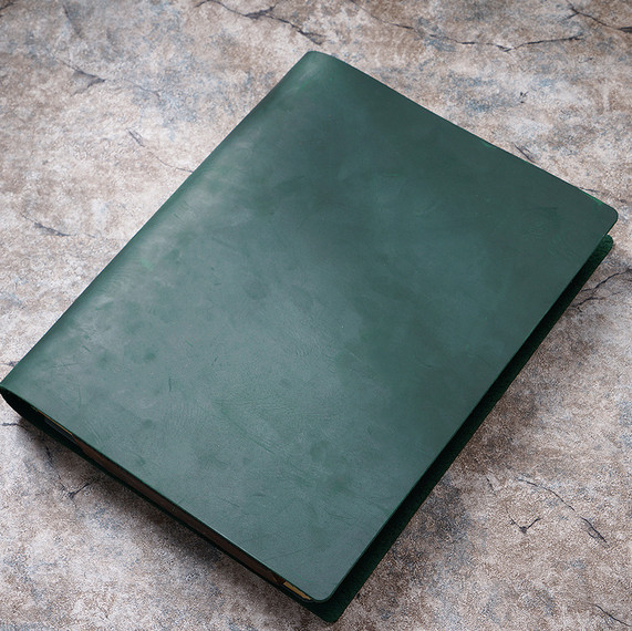 A4 Writing notes Notebook travel Diary Notepad handmade cow leather green Q271