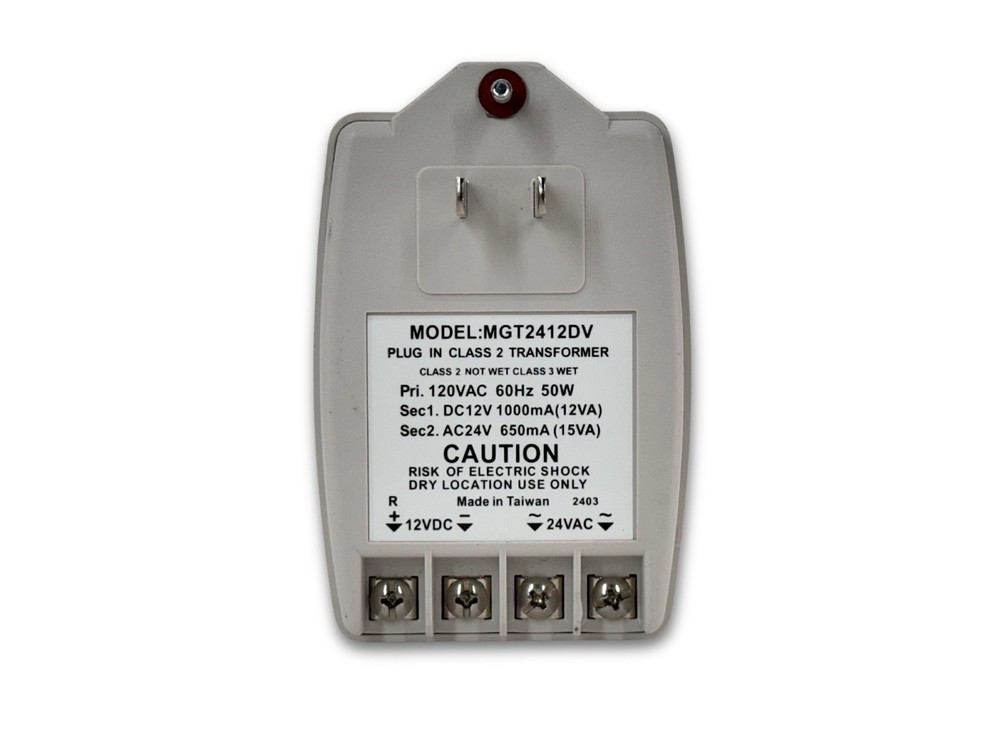 MG Electronics MGT2412DV Dual Voltage Plug-In Transformer USA