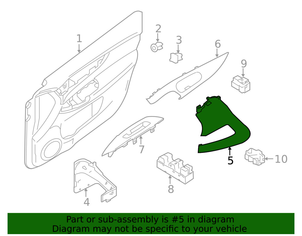 Genuine Nissan Handle Cover 80945-4BA0B