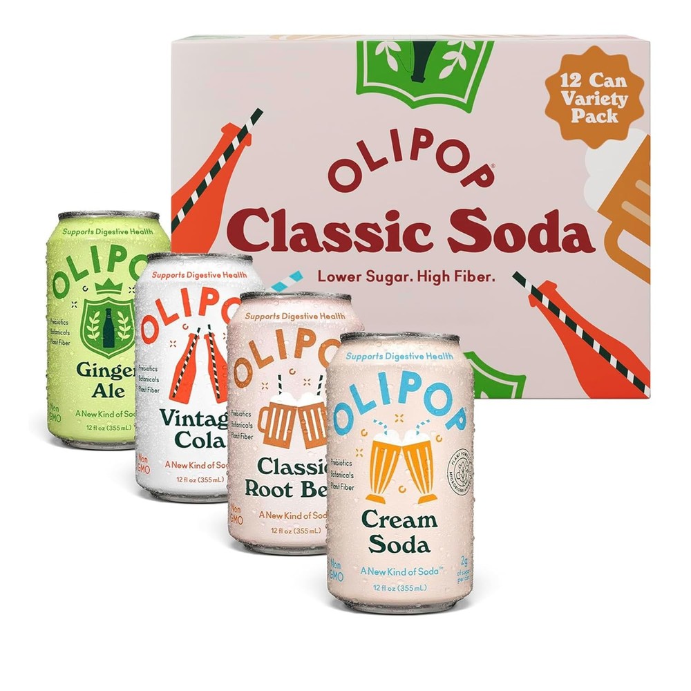 OLIPOP Prebiotic Soda Pop, Classic Variety, Pantry Pack Packed with...