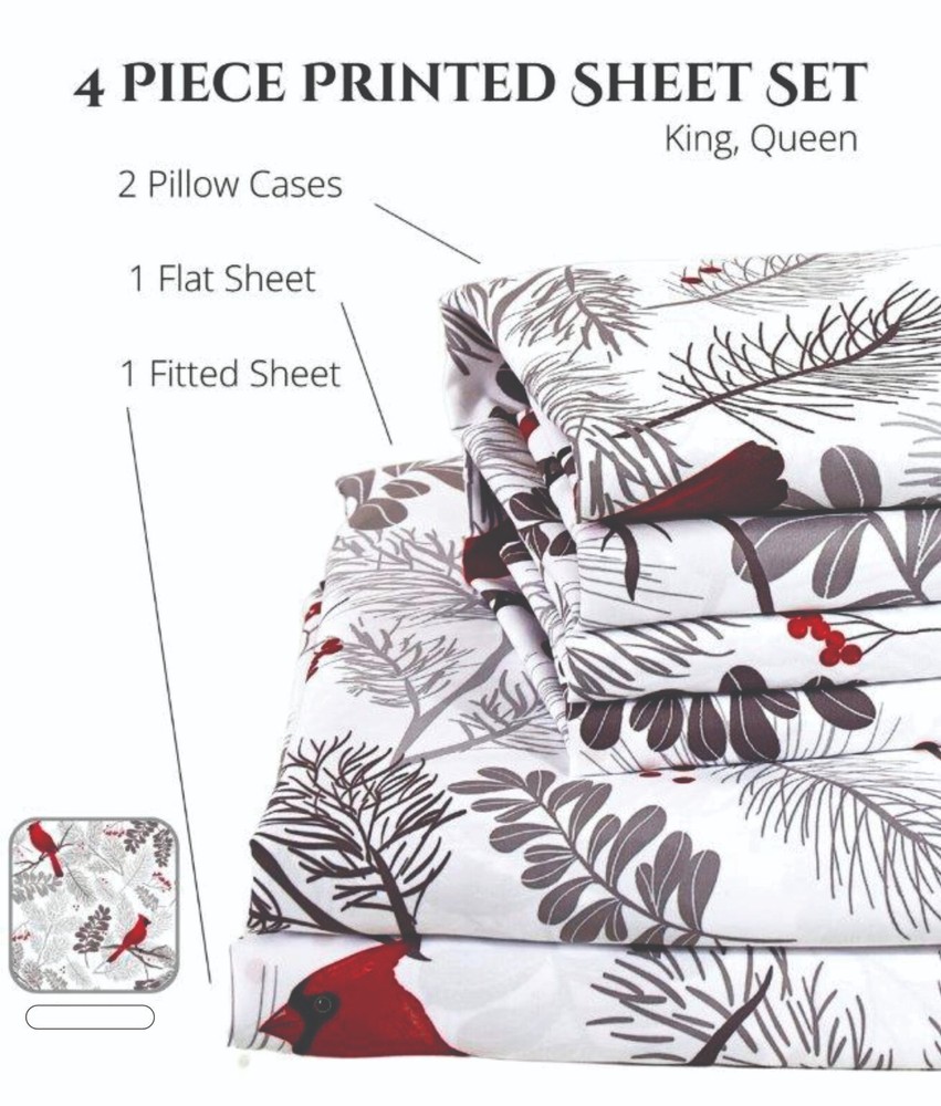 Ultra Soft Cardinals - 4-Piece Bed Sheet Set