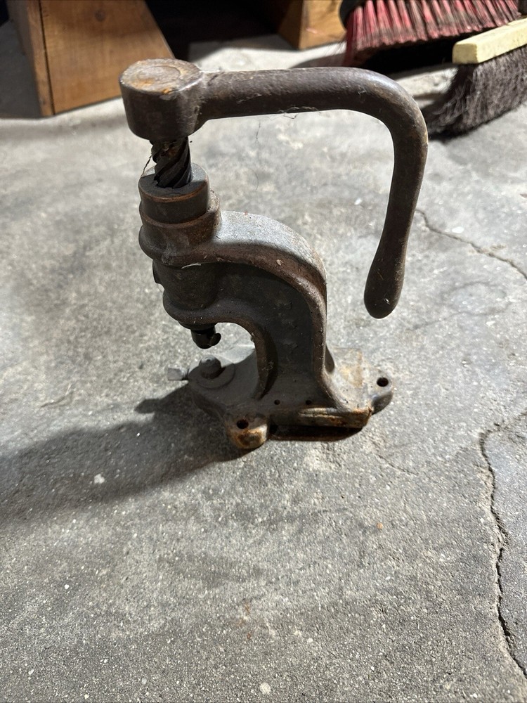 Vintage Manual Button Rivet Press 10”
