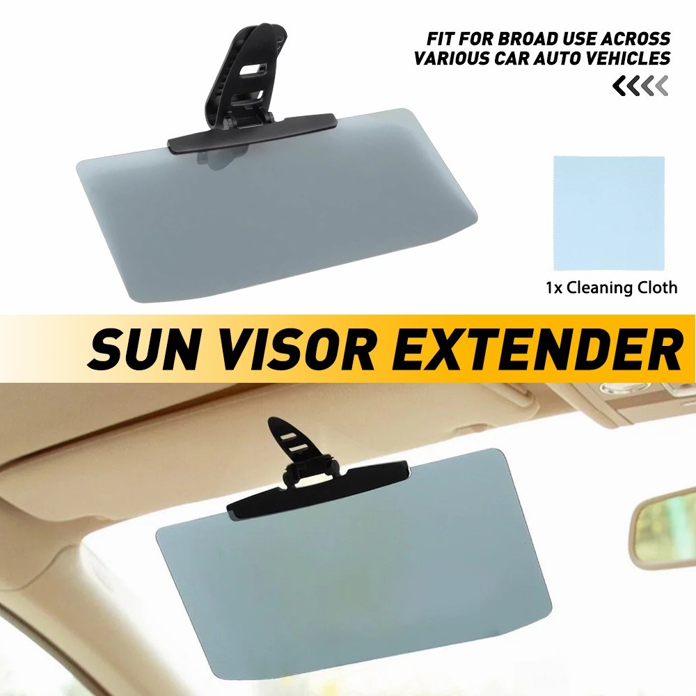 Car Sun Visor Anti Glare Extender Polarized Front Windshield Sunshade Clip On