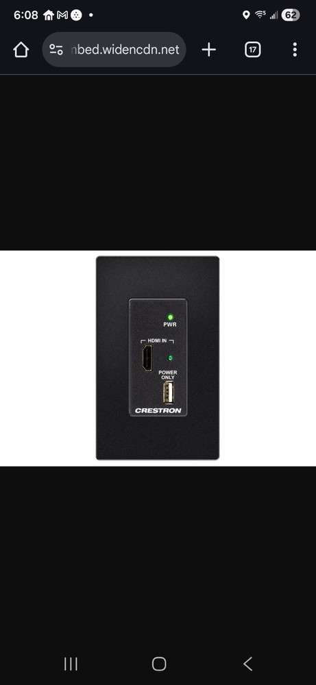 Crestron HD-TX-101-C-1G-E-B-T   Wall Plate Transmitter -  Black