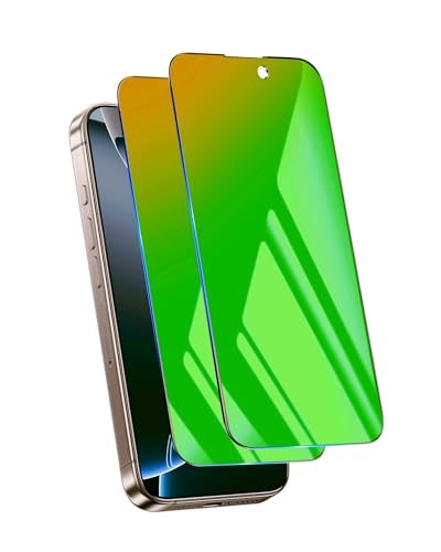 2 Pack for iPhone 16 Pro Privacy Screen Gradient Green for iPhone 16 Pro