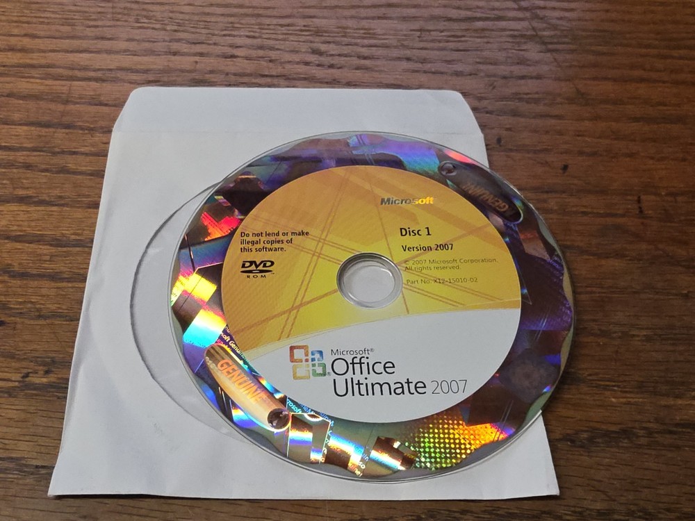 Microsoft Office Ultimate 2007 Disc 1 Only