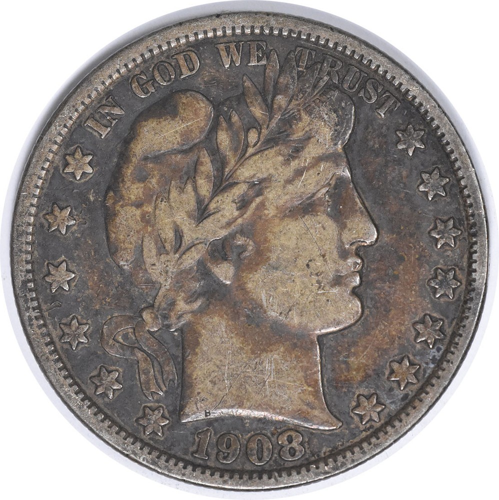 1908-D Barber Silver Half Dollar VF Uncertified #206