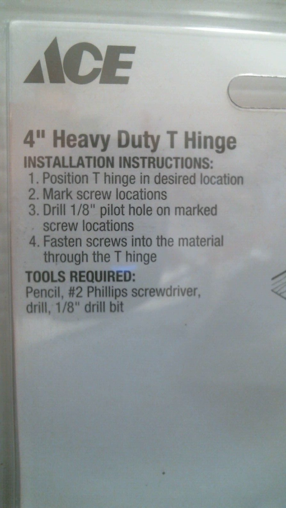 ACE 4" Heavy Duty T Hinge 2 pk (5295803) FS