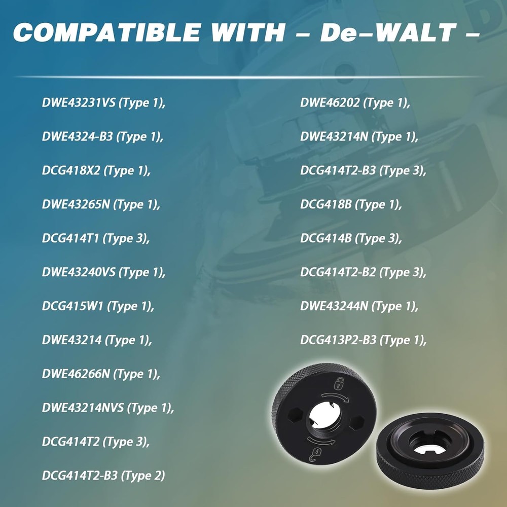 2x N484249 Angle Grinder Flanged Hex Nut For DeWalt Grinder DCG413B DCG413B-B3