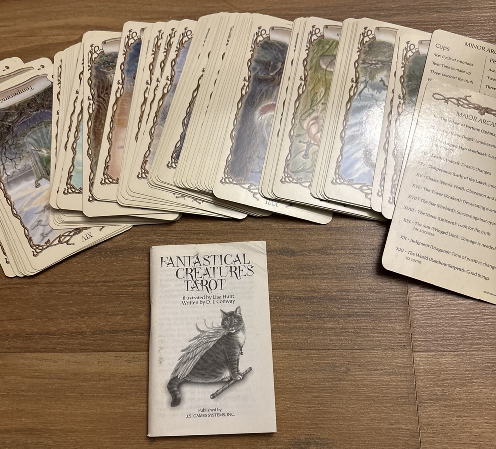 Fantastical Creatures Tarot Card Deck Set Booklet 2007 US Game Systems Lisa Hunt