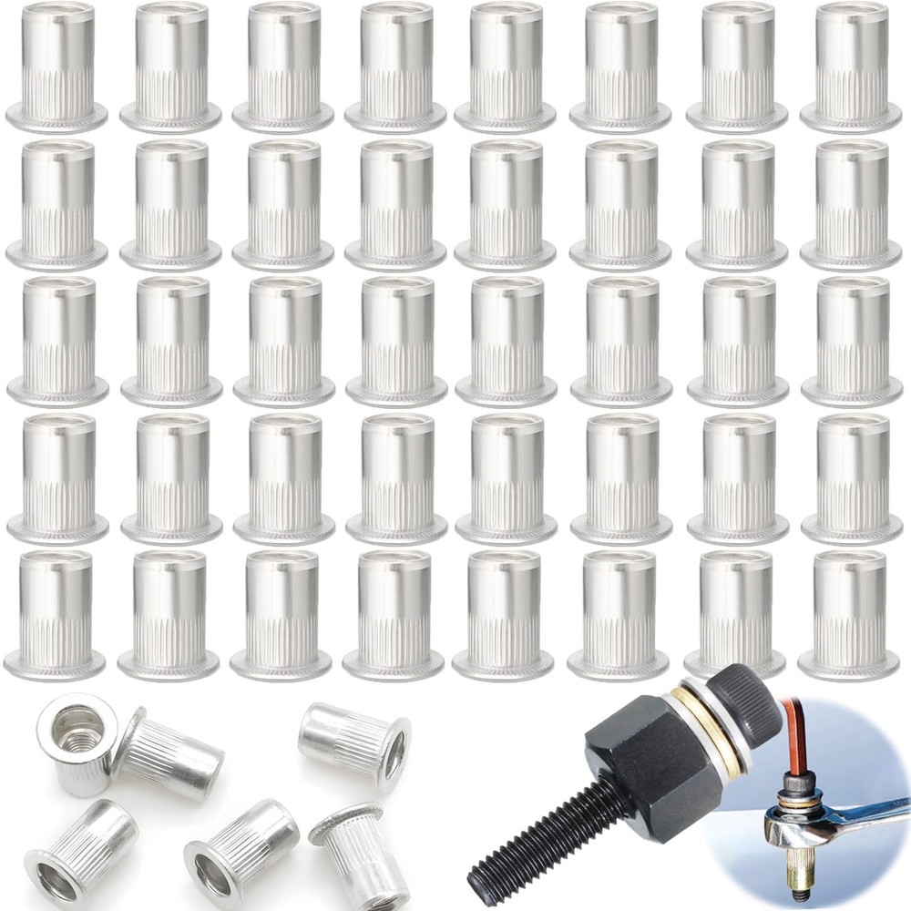 M6 Rivet Nuts 40Pcs with Rivet Nut Tool Easy to Use Aluminum Rivet Nut Rustpr...