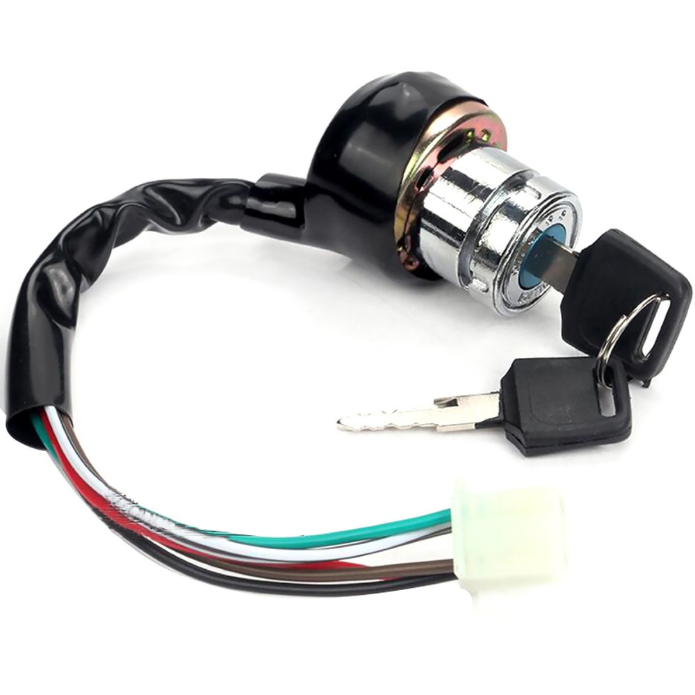 Universal Motorcycle 6 Wire Ignition Starter Off/On/On Switch Lock + 2 Keys