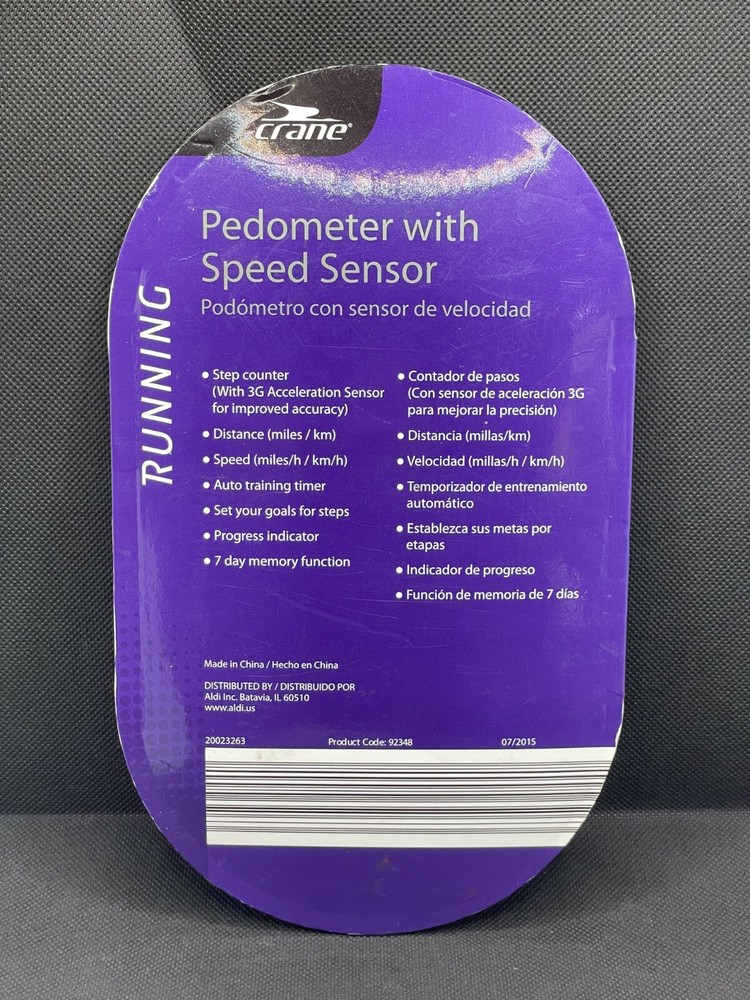 Crane Pedometer With Speed Sensor - Red