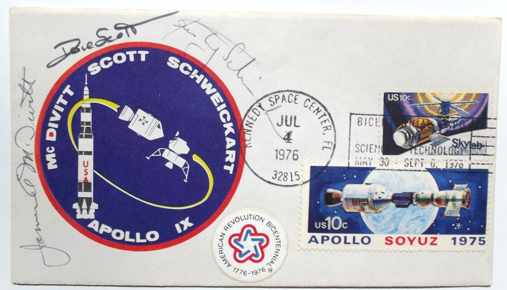 Apollo 9 Crew Signed Commemorative Cover Scott, McDivitt, Schweickart