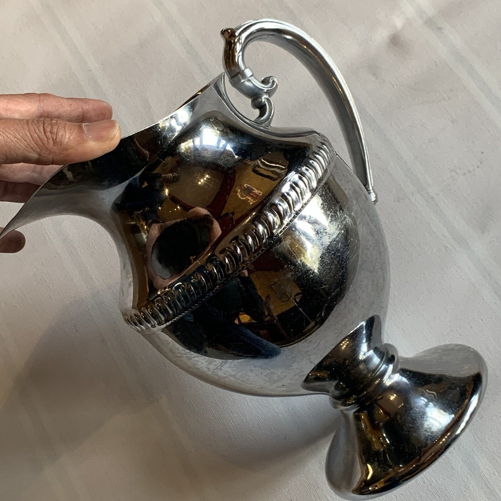 VINTAGE WATER PITCHER WITH HANDLE- CHROMIUM LB PLATED