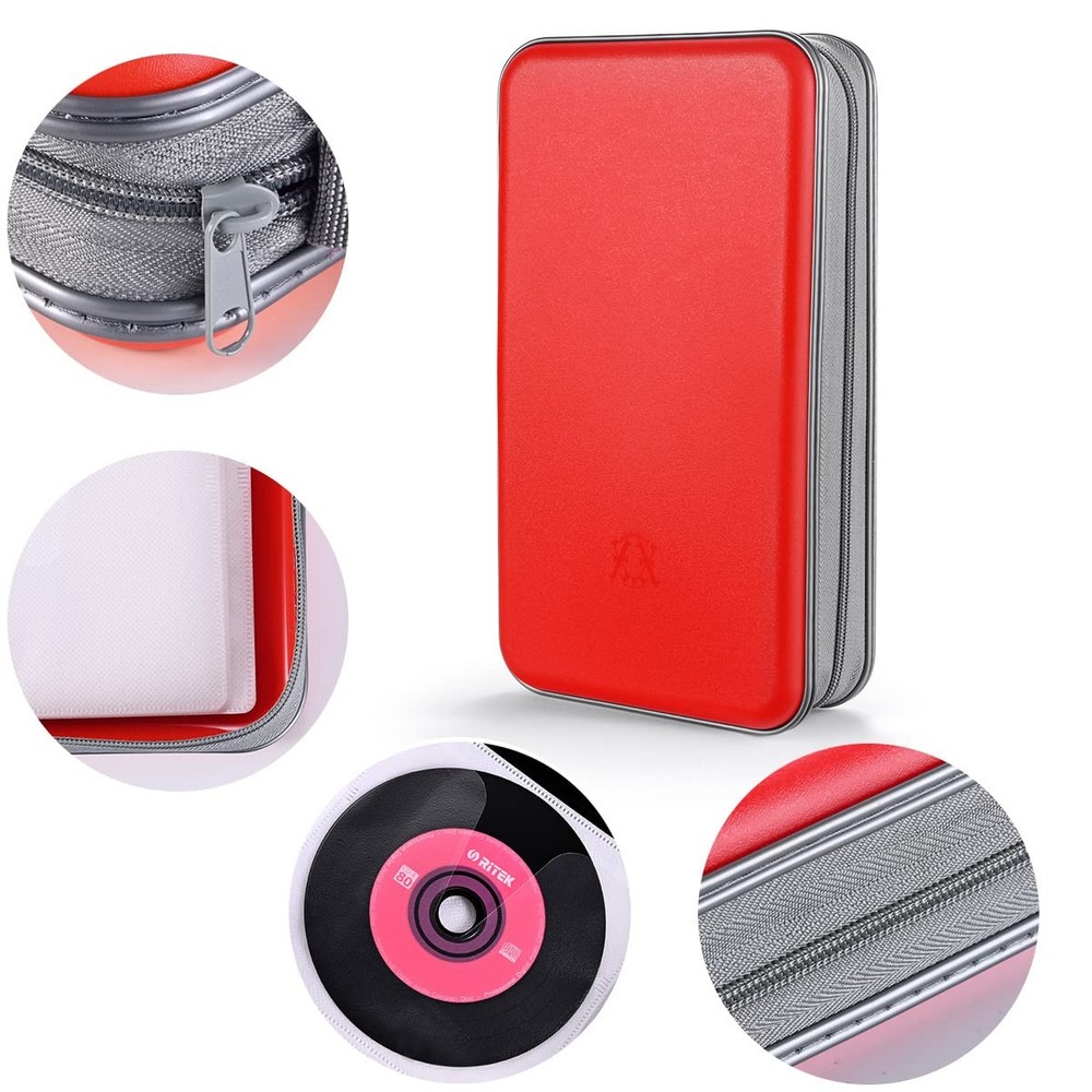 DVD Case, 96 Capacity CD Case Portable CD Holder Storage Hard Plastic DVD Wal...