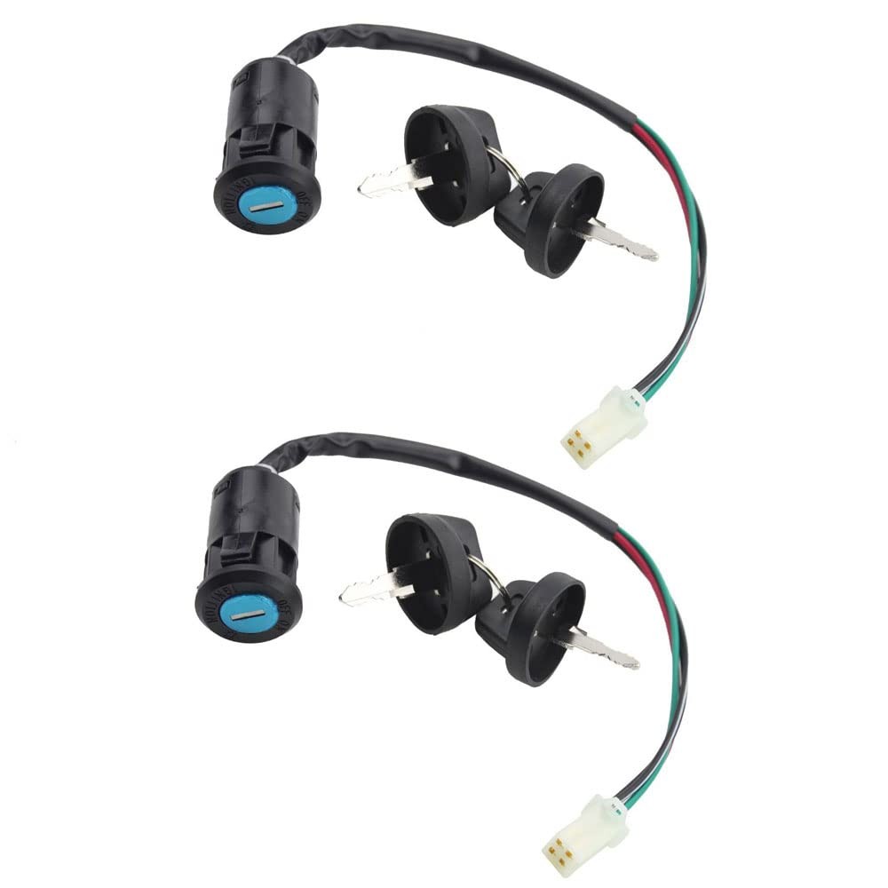 4 Wires Ignition Switch Key Set with Cap for 50cc 70cc 90cc 110cc 125cc 2pack