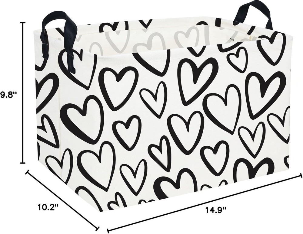 Essme Rectangular Heart Basket Gift Storage Box,Heart Storage Bins Organizer ...