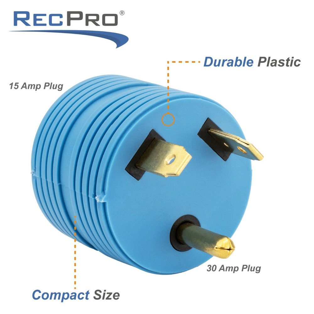 30 Amp RV Plug to 15 Amp Power Socket Adapter 15A Female to 30A Male