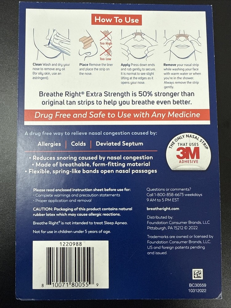 Breathe Right Extra Strength Tan Nasal Strips 66 TAN STRIPS