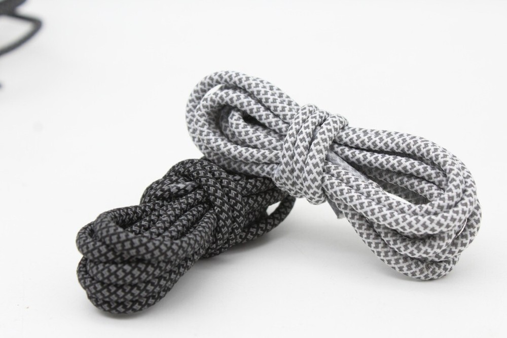 LICK THE SOLE YEEZY 3M REVERSE REFLECTIVE ROPE REPLACEMENT LACES BLACK-WHITE