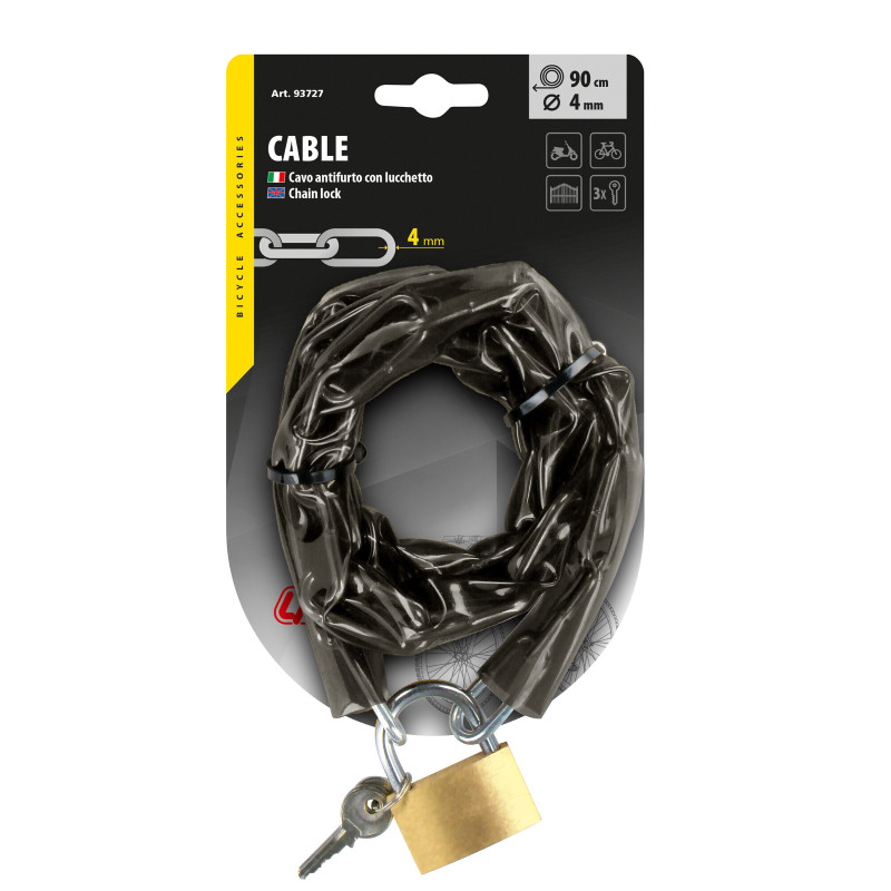 Anti-theft chain with lock - 90 cm