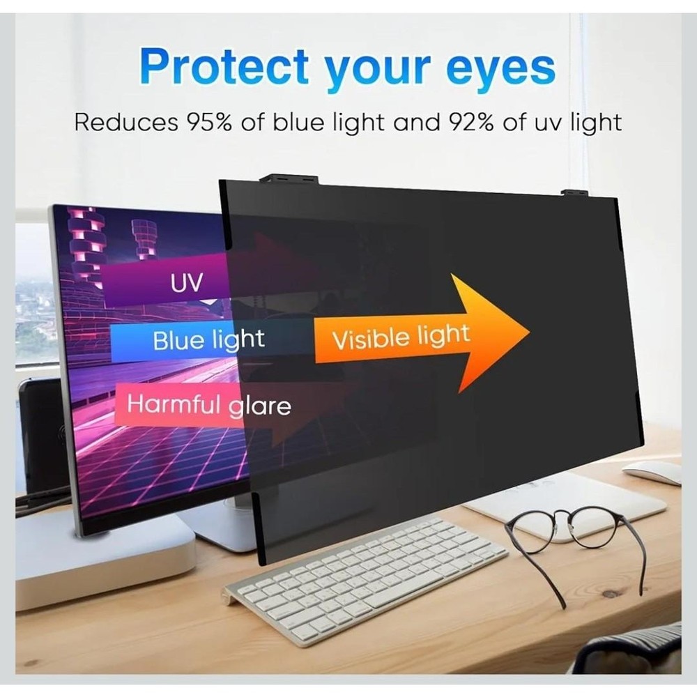 Computer Privacy Screen 23.6 Inch Magnetic, Removable Hanging Privacy Shield