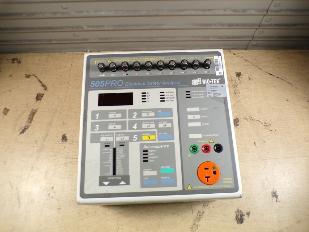 BIO-TEK 505PRO ELECTRICAL SAFETY ANALYZER **UNTESTED
