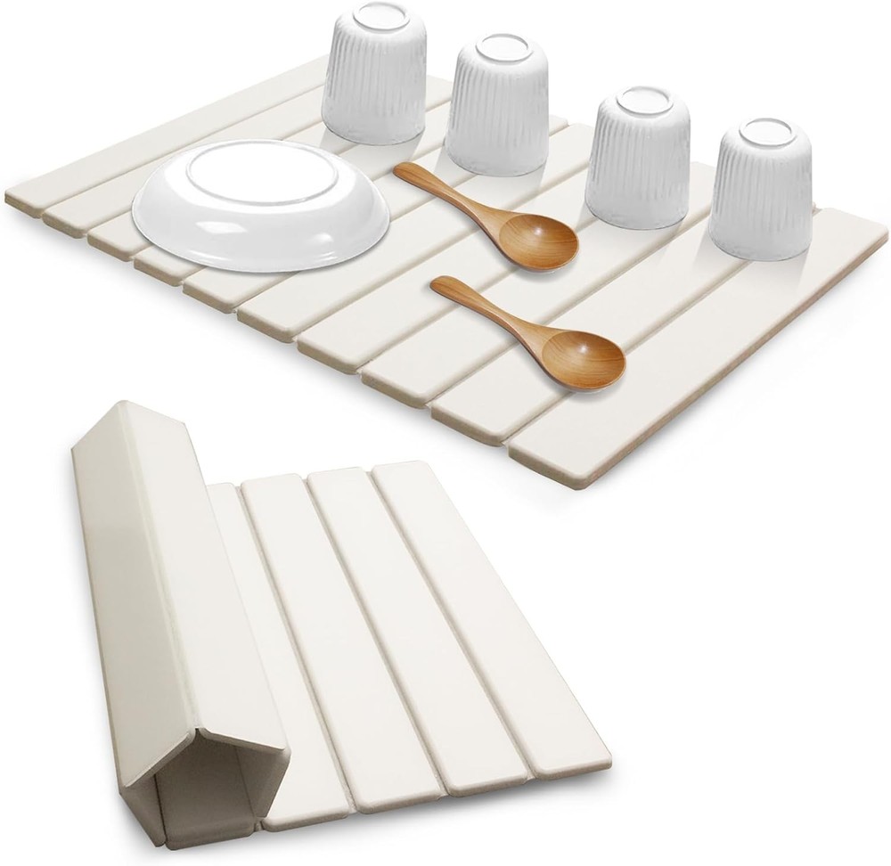 Large Stone Dish Drying Mats for Kitchen Counter, Quick Dry Absorbent