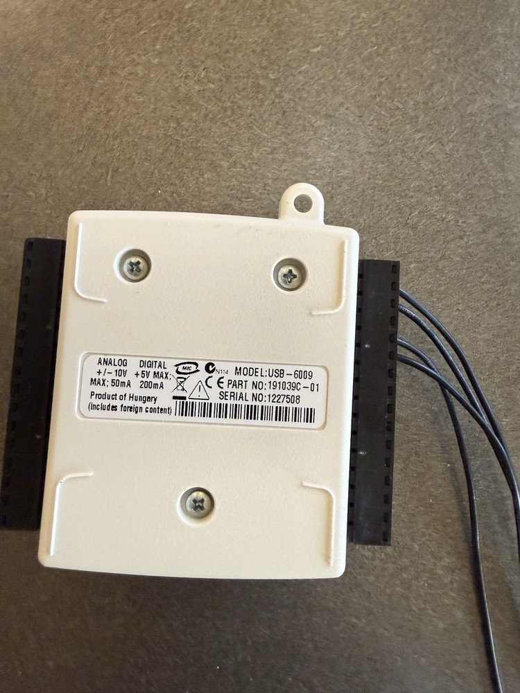 National Instruments USB-6009 Data Acquisition Card, NI DAQ, Multifunction