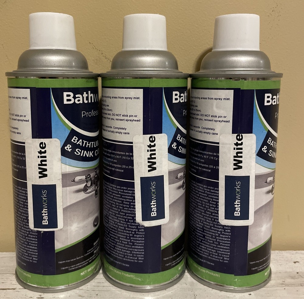 3 Pack Bath Works Professional Bathtub - Tile & Sink Coating White