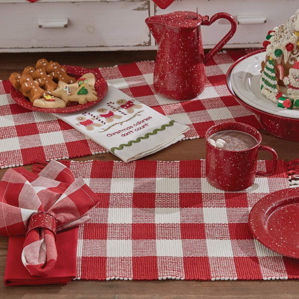 Buffalo Red and White Check Yarn Placemats