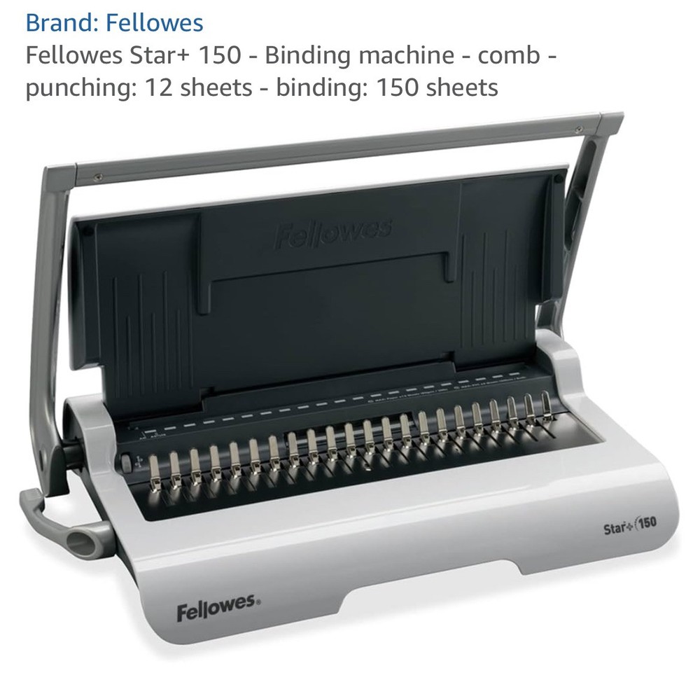 Fellowes Star+ 150 Manual Punch & Comb Binding Machine CRC 50065