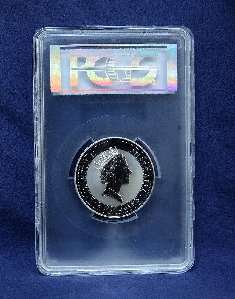 1992 AUSTRALIA KOOKABURRA 2 OZ. PCGS MS69