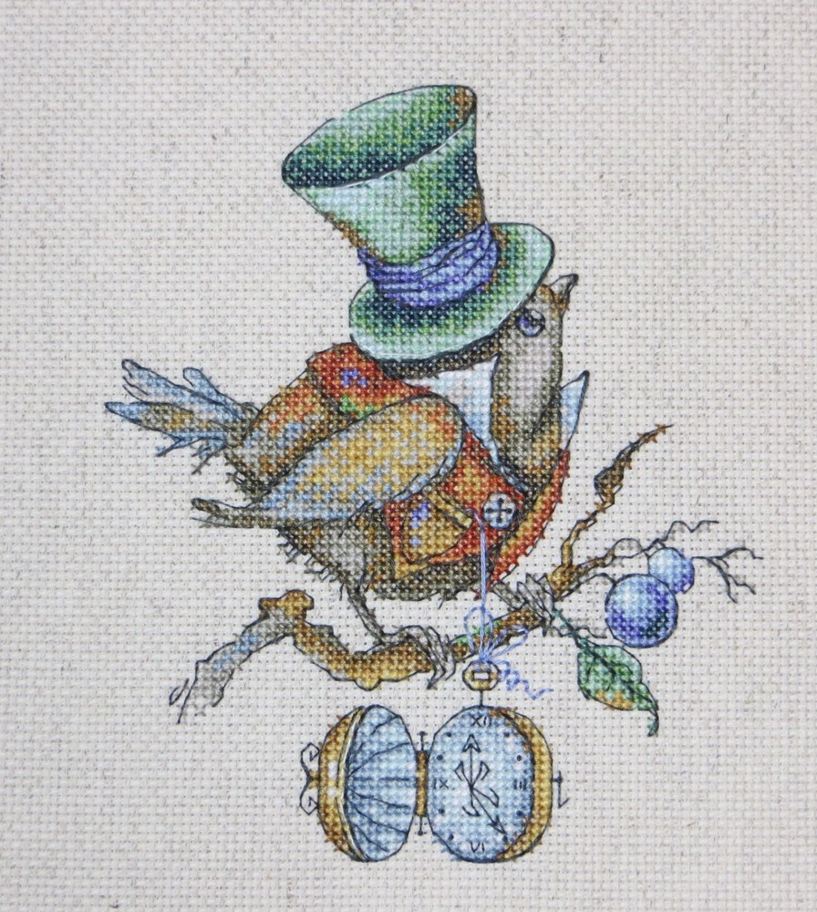 Finished Completed Cross Stitch - Mister Sparrow