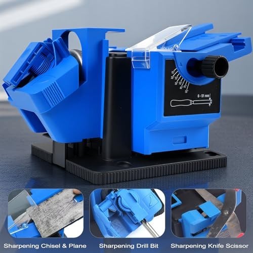 3-in-1 Electric Drill Bit Sharpener & Knife Sharpener Machine, Adjustable Angles
