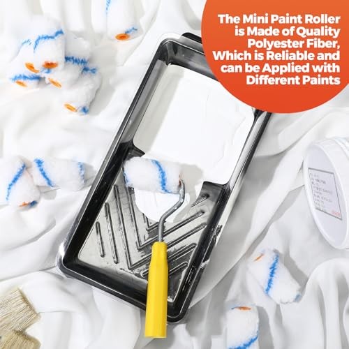 50 Pcs Microfiber Mini Paint Rollers High Density Microfiber Paint 2 Inch