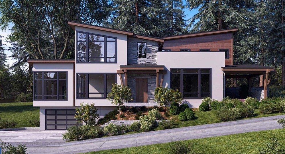 Custom Blueprints - Home Building Plans Blueprints Complete Custom Modern Home 