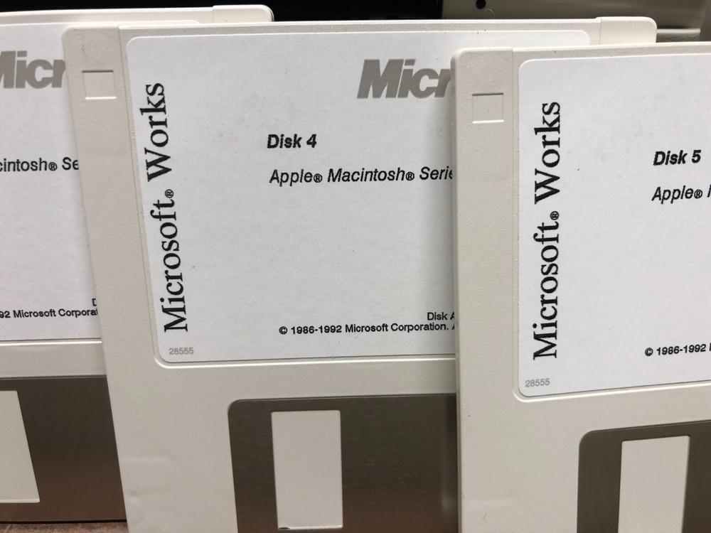 MicroSoft Works v3.0 Software 3-1/2" disks - vintage Mac software