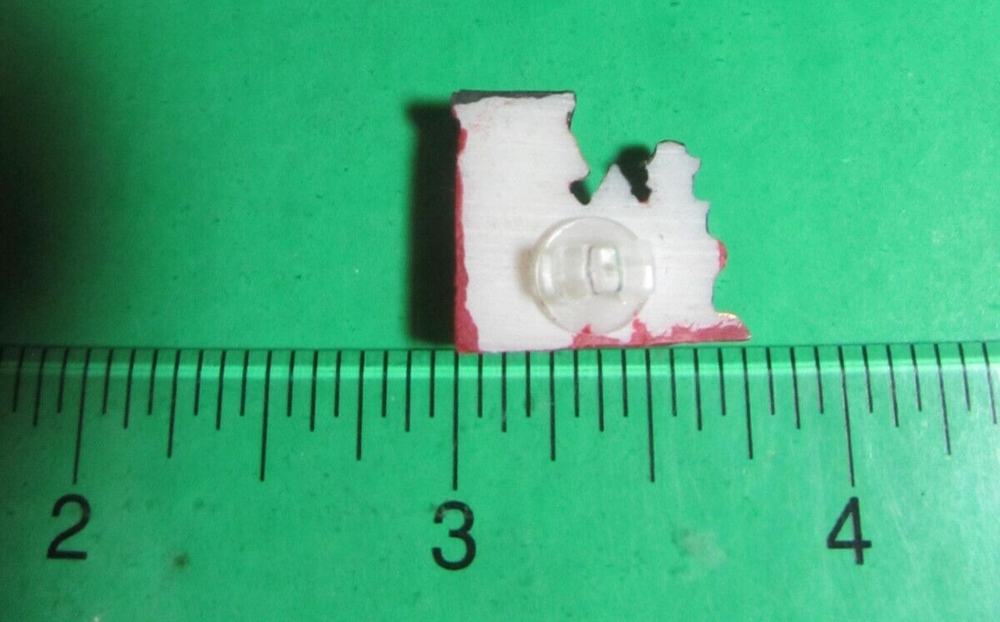 JHB TRAIN ENGINE RED GREEN BLUE PLASTIC APPLIED SHANK NOVELTY BUTTON-9/9