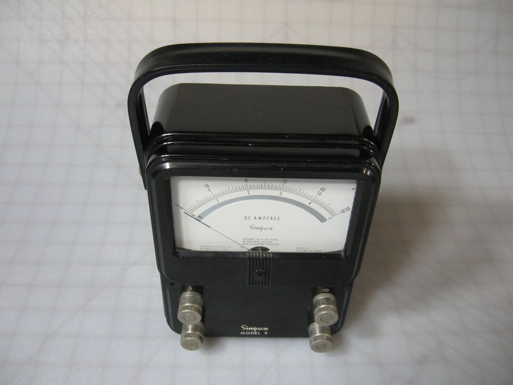 Simpson Model 9 50 amp DC ammeter