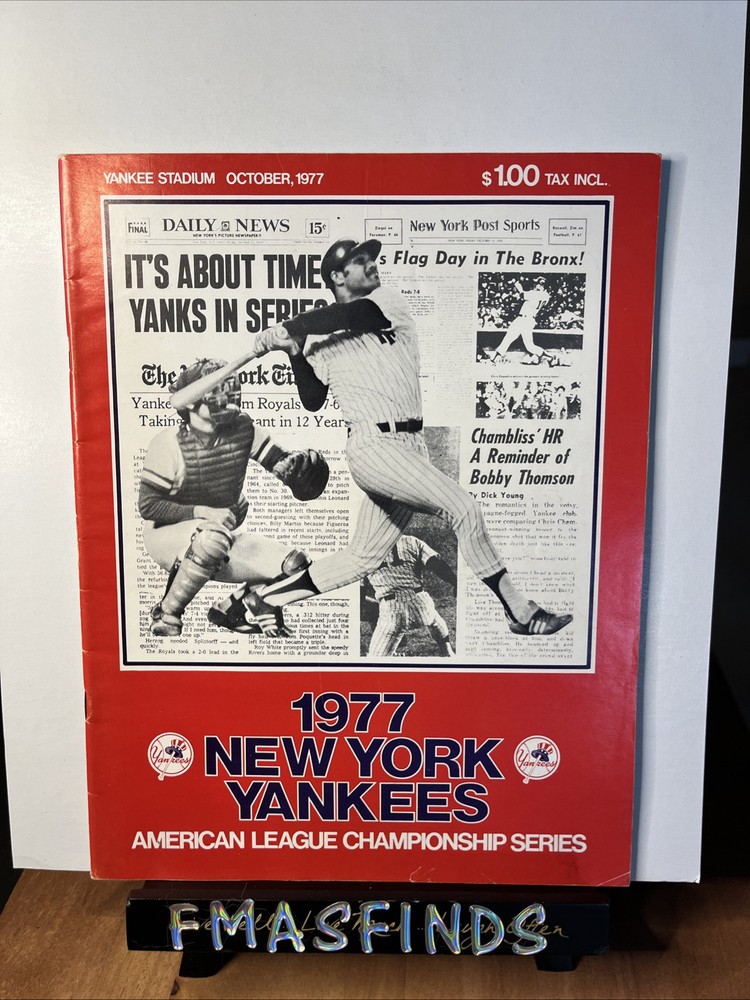 B2 1977 YANKEES vs KC ROYALS ALCS Baseball Program REGGIE JACKSON GEORGE BRETT
