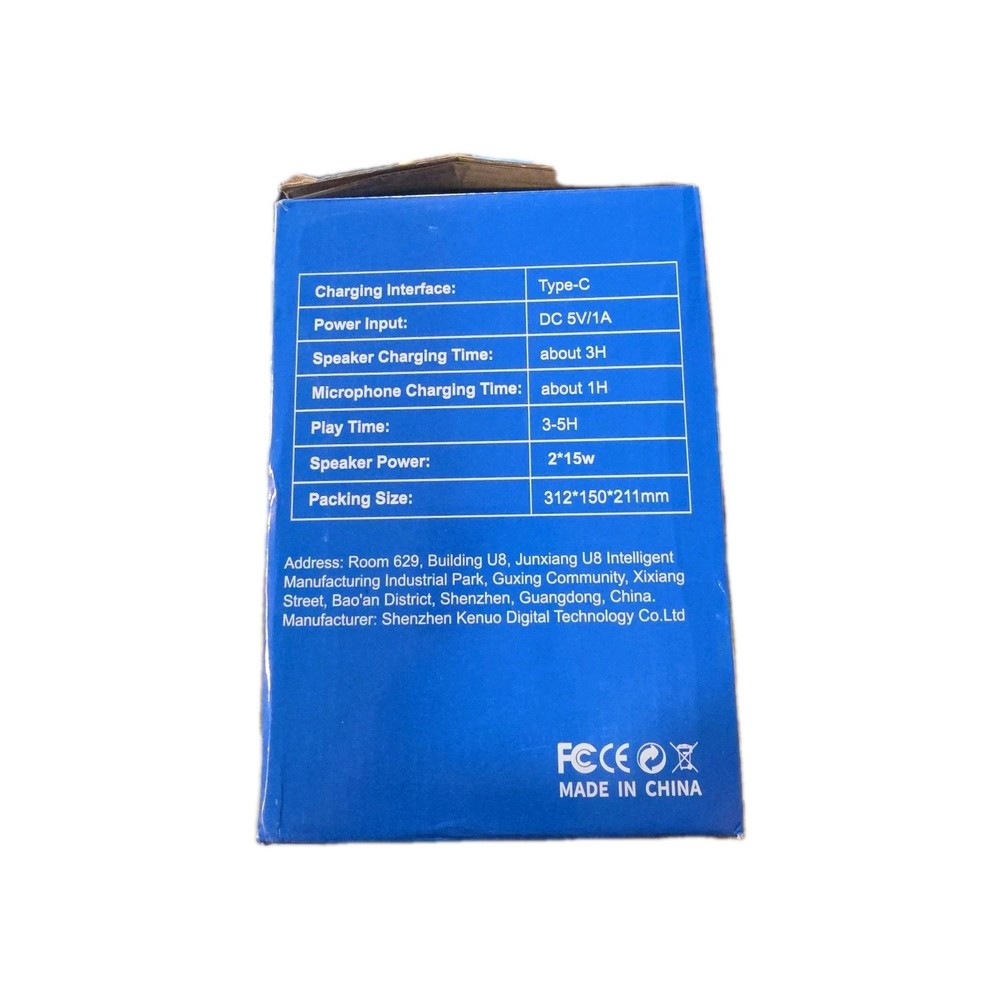 Fansbe Tech Wireless Bluetooth Karaoke Machine NEW (OPEN BOX)