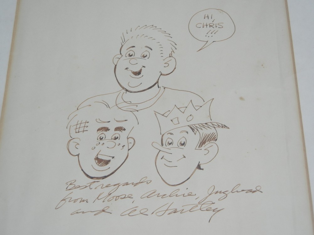Al Hartley Original Archie Drawing and Autograph