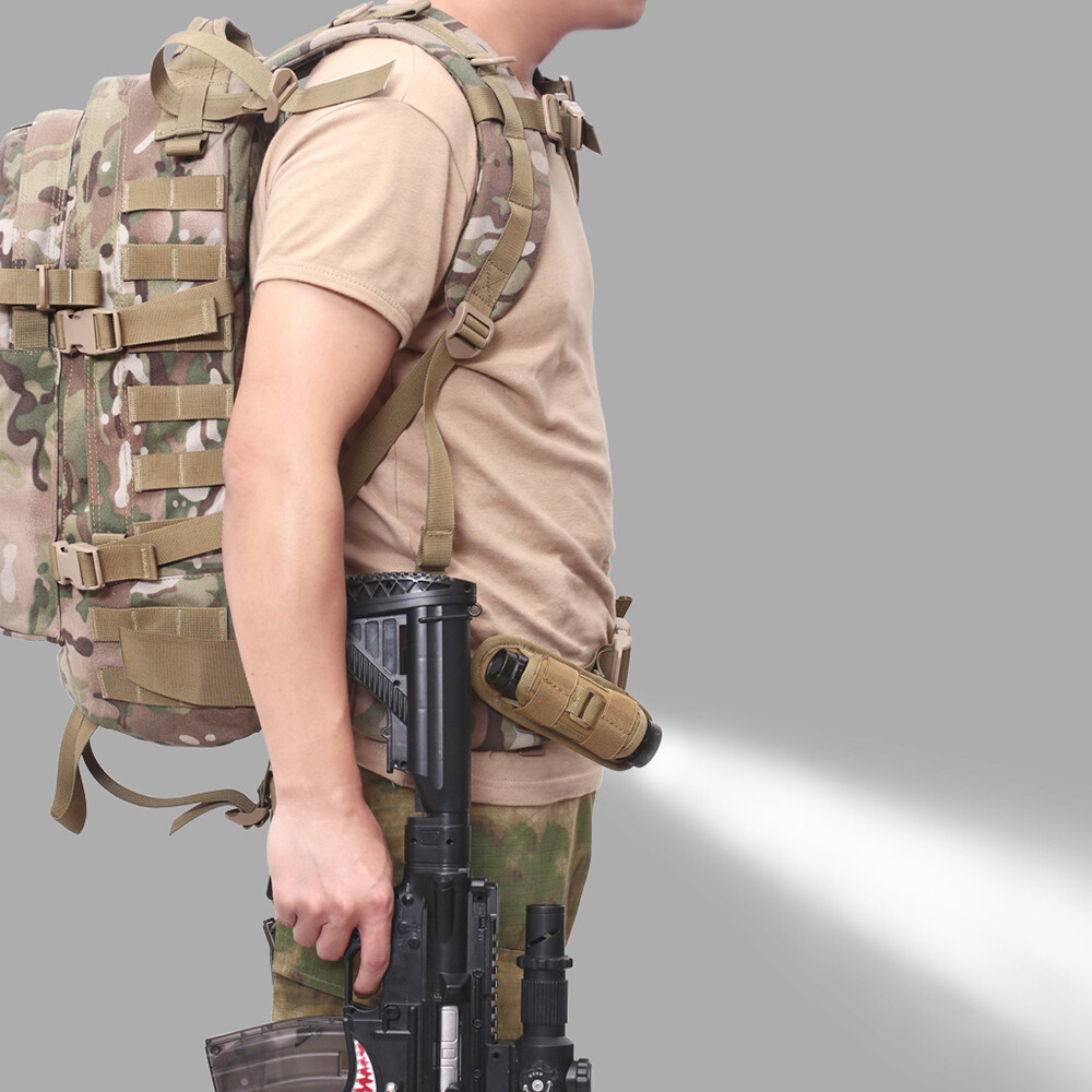 Tactical 360 Degree Rotatable Molle Flashlight Pouch Holster Torch Case Belt Bag